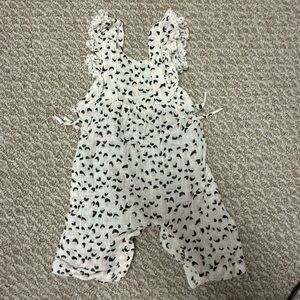 Jessica Simpson Cream, Pink and Black Polka Dot Romper